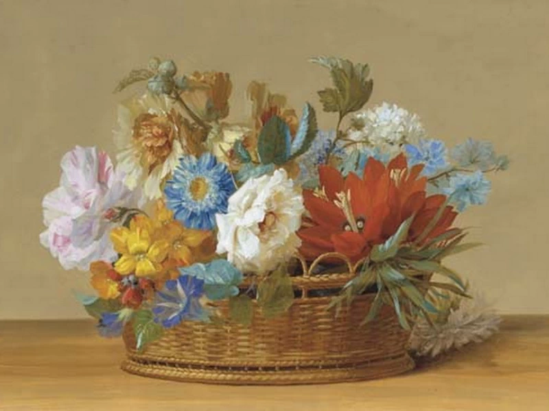1766-Johann Samuel Arnhold - Cesto con fiori